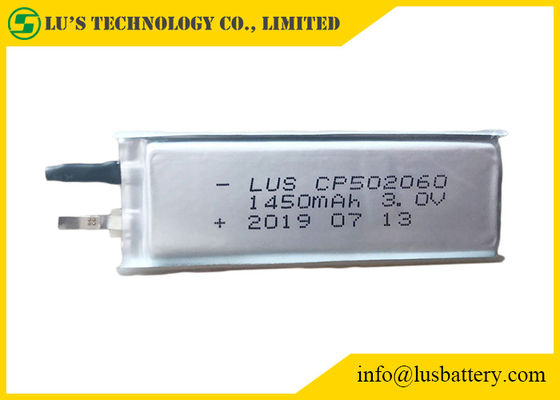 Cp502060 3.0V 1450mAh Ultra İnce Hücreli Limno2 Birincil Lityum Pil