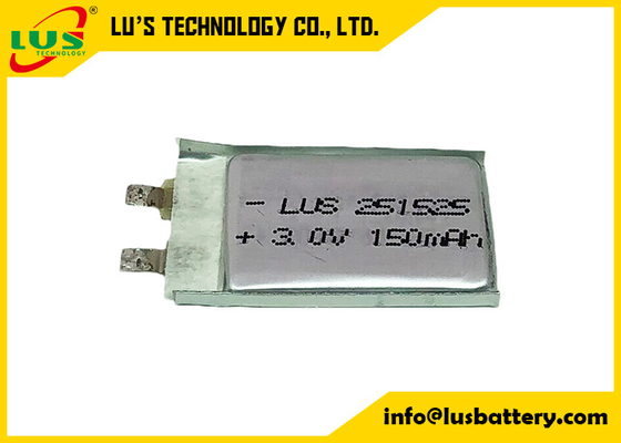 Elektronik Terminaller için 150Mah HRL LiMnO2 Ultra İnce Hücre Cp251525 3.0V