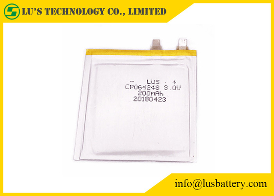 3.0V 200mah Ultra İnce Hücreli RFID CP064248 Özelleştirilmiş Konnektör Limno2 Pil