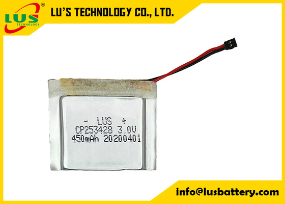 Enjeksiyon Etiketi için RFID Li Polimer Pil Paketi CP253428 3.0 Volt 450mah