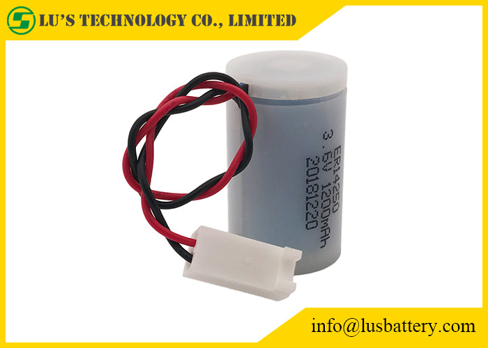 piller 1/2AA boyutunda ER14250 3.6 V 1200mah lisocl2 piller, plastik kasalı Ölçüm için