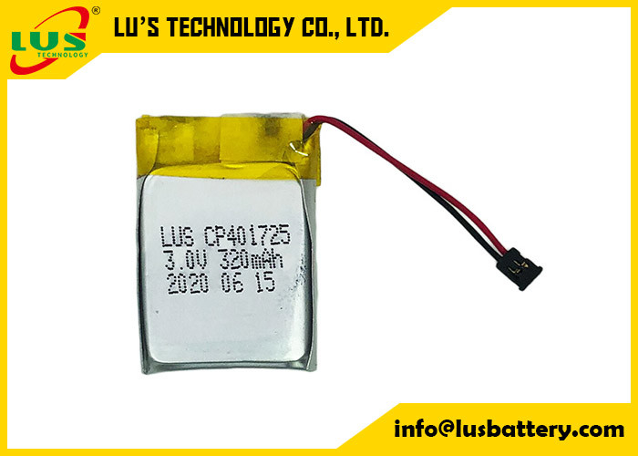 CP401725 İzlenebilir Akıllı Etiket için İnce Pil 3.0 Volt 320 Mah Esnek Lityum Manganez