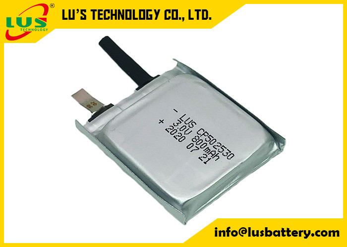 Ultra İnce Limno2 Pil CP502530 3V 800mAh Düz Lityum İyon Pil Şarj Edilemez Tip