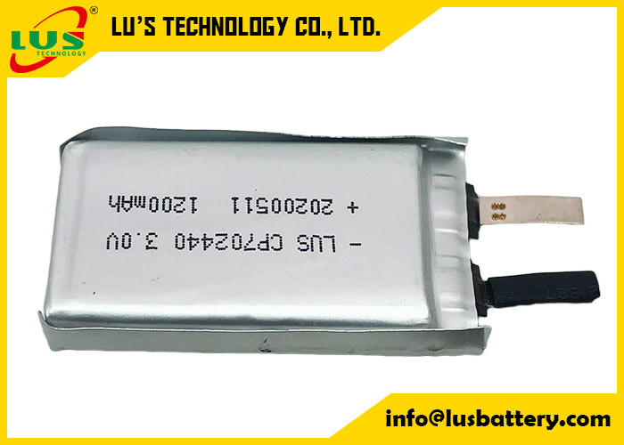 Taşınabilir Dinleme Cihazı için CP702440 LiMnO2 Pil Ultra İnce Hücre 3.0V 1500mAh