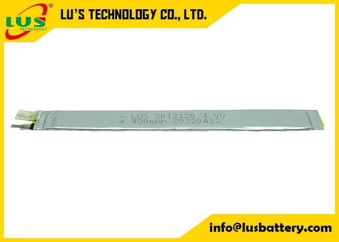 Süper Dar Li Po Hücresi Şarj Edilemez CP2012120 480mah Birincil Lityum Pil 3 Volt