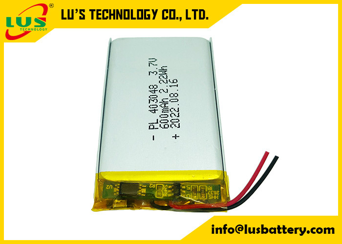Taşınabilir Cihaz için LP403048 3.7V Esnek Li Polimer Pil 600mah PCBA Koruma Kartı