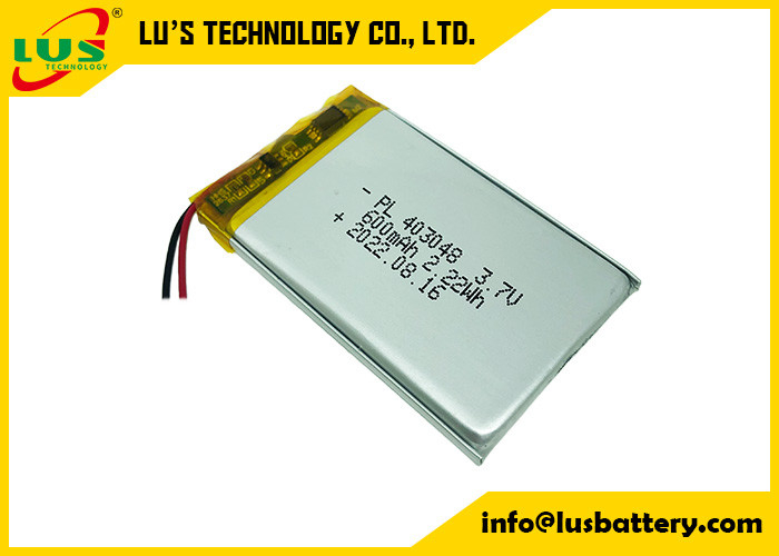 Taşınabilir Cihaz için LP403048 3.7V Esnek Li Polimer Pil 600mah PCBA Koruma Kartı