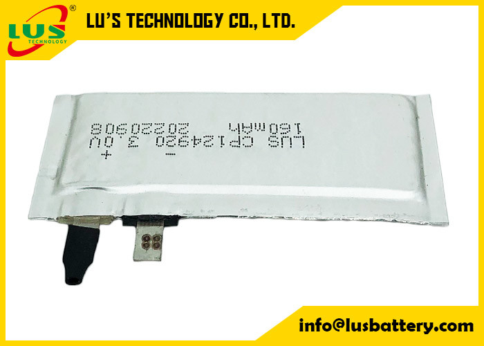CP124920 LiMnO2 Lityum Pil Esnek 3V 160 Mah Emniyet Kaskı İçin Süper İnce Hücre
