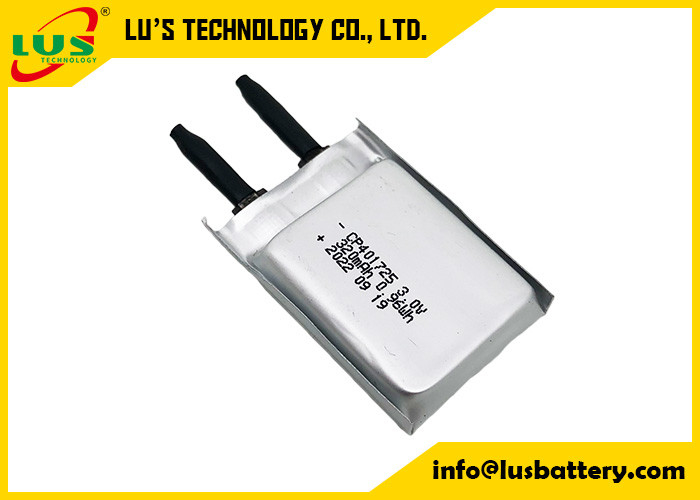 3.0V İnce Esnek Pil CP401725 320mah Akıllı Kartlar İçin Ultra İnce Piller