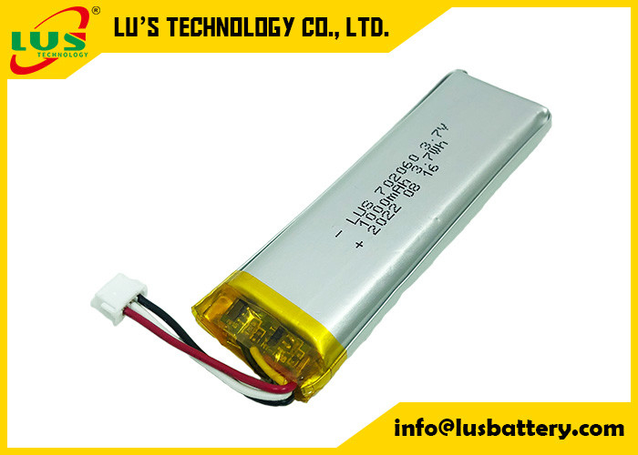 Akıllı Tasarım için PCM ile LP702060 Li Ion Polimer Şarj Edilebilir Pil 3.7V 1 Ah