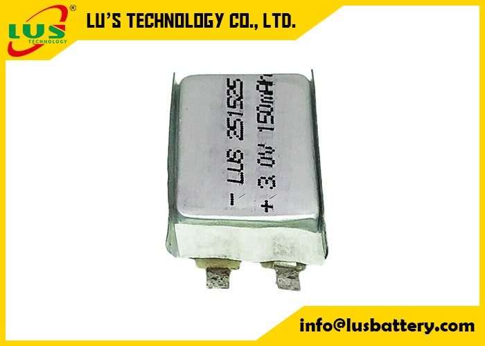 CP251525 Yüksek Hızlı Pil 3.0v 150mah Limno2 Kese Hücresi PTC Kart Uygulamaları İçin Güvenlik