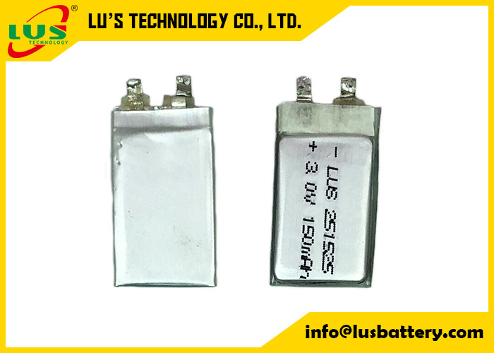 CP251525 Yüksek Hızlı Pil 3.0v 150mah Limno2 Kese Hücresi PTC Kart Uygulamaları İçin Güvenlik