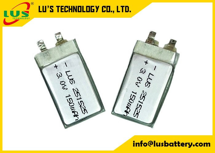 CP251525 Yüksek Hızlı Pil 3.0v 150mah Limno2 Kese Hücresi PTC Kart Uygulamaları İçin Güvenlik