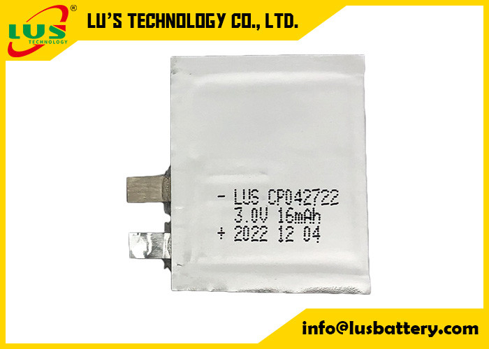 Yumuşak Paketlenmiş Li MnO2 Pil 16mah Kağıt İnce Pil 3.0 Volt CP042722 CP042922 CP042822