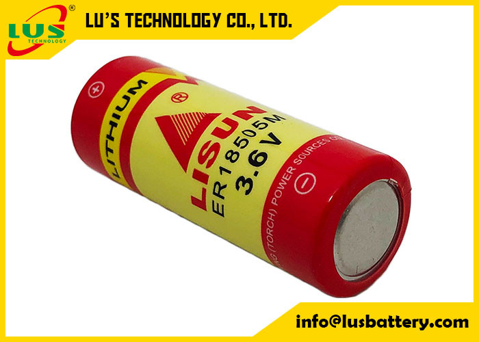Özelleştirilmiş ER18505M Pil Spiral A Boyut 3.6V 3.6Ah Birincil Li SOCI2 Pil