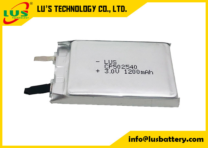 Şarj edilemez CP502540 İnce Film Li-Ion Pil 3V 1200mAh CF502540 İnce Film Birincil Lityum Pil