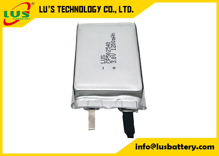 Şarj edilemez CP502540 İnce Film Li-Ion Pil 3V 1200mAh CF502540 İnce Film Birincil Lityum Pil