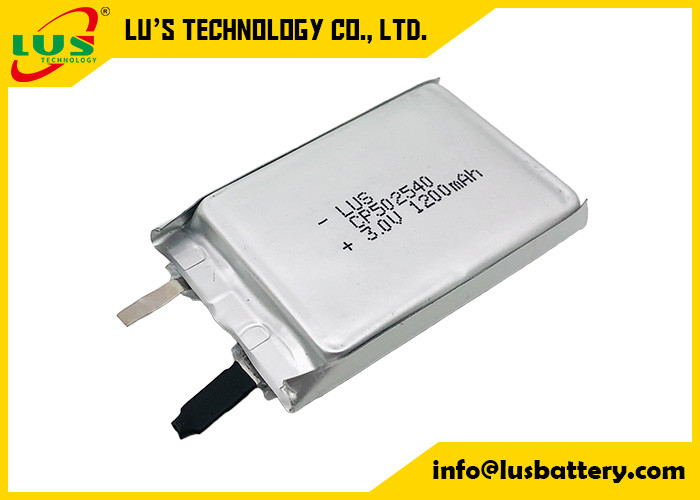 Şarj edilemez CP502540 İnce Film Li-Ion Pil 3V 1200mAh CF502540 İnce Film Birincil Lityum Pil