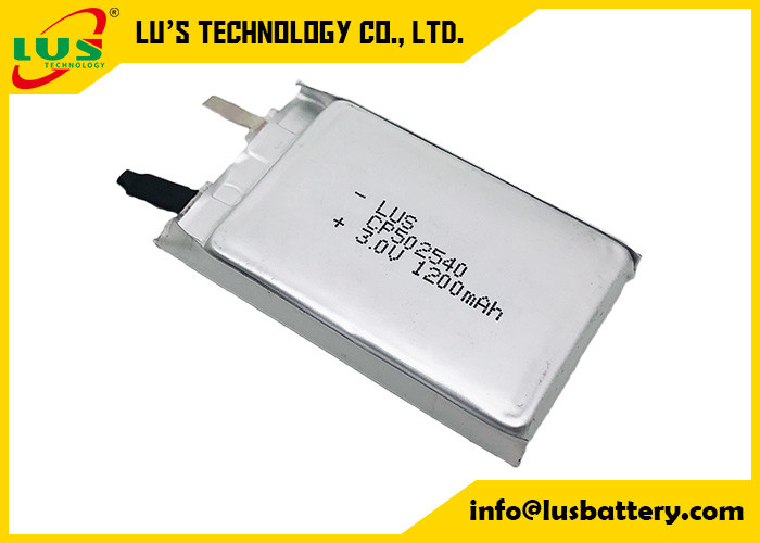 Şarj edilemez CP502540 İnce Film Li-Ion Pil 3V 1200mAh CF502540 İnce Film Birincil Lityum Pil