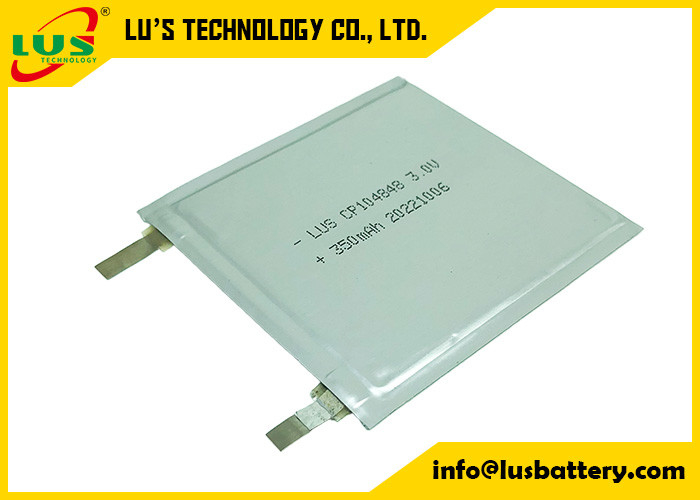 CP104848 3.0V 400mAh Limno2 Ultra İnce Yeniden Şarj Edilemez Yumuşak Li-Mno2 Düz Lityum Pil 104848