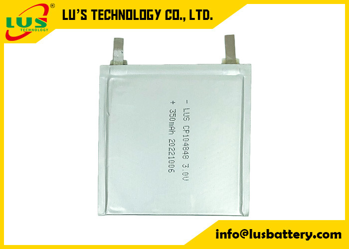 CP104848 3.0V 400mAh Limno2 Ultra İnce Yeniden Şarj Edilemez Yumuşak Li-Mno2 Düz Lityum Pil 104848