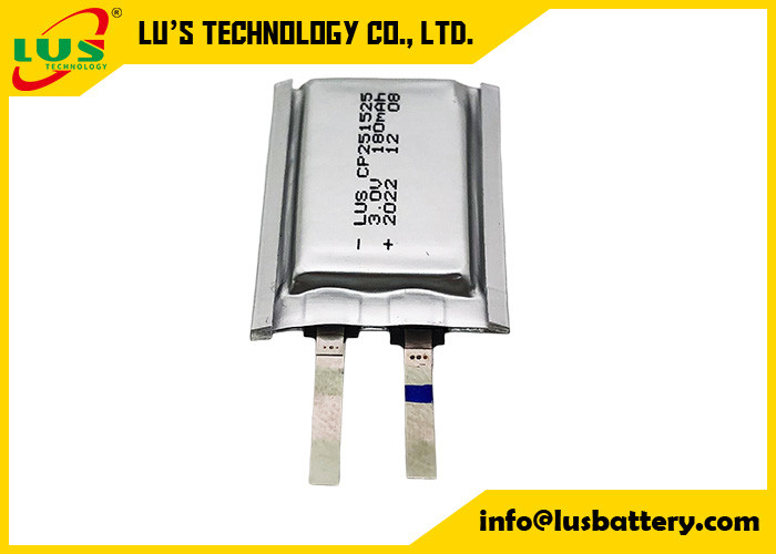 LiMnO2 Ultra İnce Hücre 3V CP251525 Pil 150mah Lityum Mangan Dioksit Hücre 3.0 Volt Pil