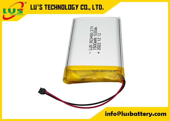 Lityum Polimer Pil 1500mAh 5.55Wh LP803450 1500mAh 3.7V Şarj edilebilir Li-Polimer Pil LP803450