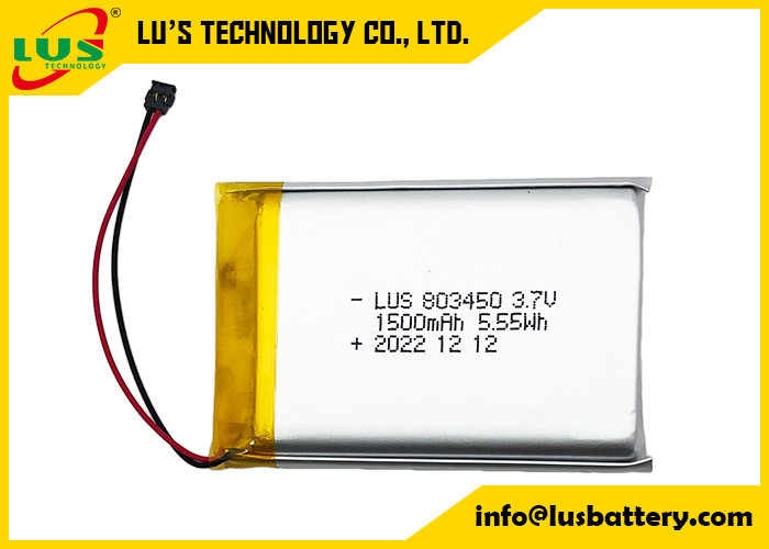 Lityum Polimer Pil 1500mAh 5.55Wh LP803450 1500mAh 3.7V Şarj edilebilir Li-Polimer Pil LP803450