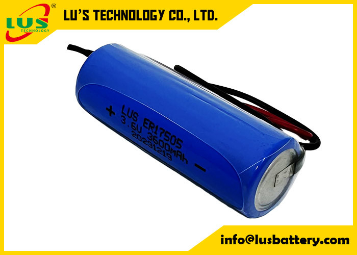 3600mAh Pil ER17505 Birincil Lityum Hücreli Pil A boyutu 3.6V Li-SOCl2 pil OEM terminalleri ile