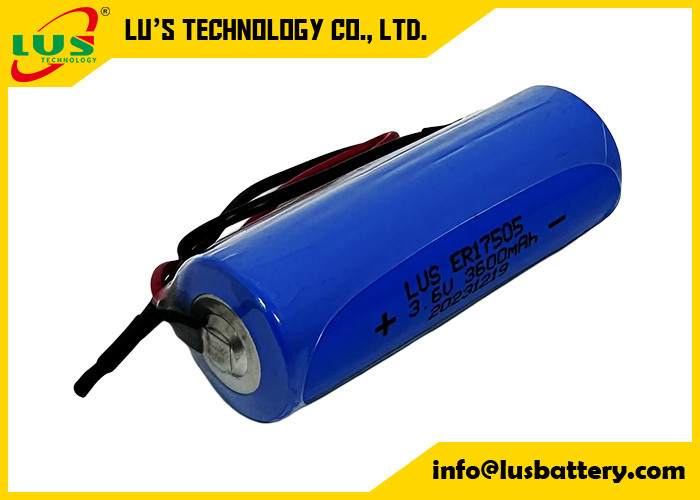 3600mAh Pil ER17505 Birincil Lityum Hücreli Pil A boyutu 3.6V Li-SOCl2 pil OEM terminalleri ile
