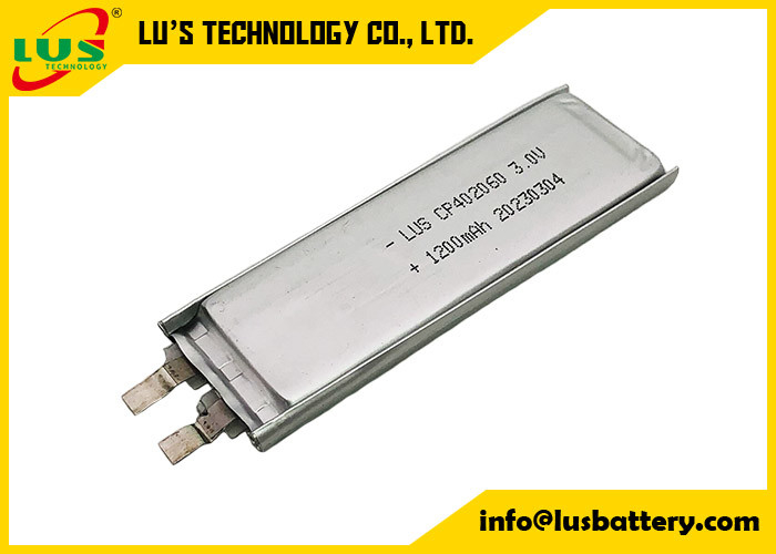 CMOS lityum şarj edilemeyen 3V piller için ince esnek limno2 pil CP402060 3,0 volt 1200mah