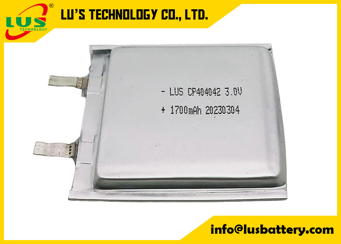 3V Lityum Pil Ultra Slim Piller 1700mAh CP404040 yumuşak paketli lityum metal pil hücresi