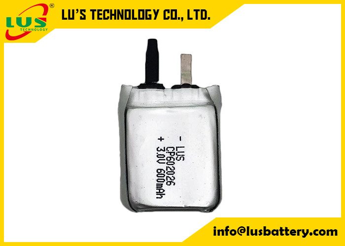 3v 600mah şarj edilemeyen limno2 bataryası ultra ince cp602026 bataryası LI-MnO2 CP602026 600MAH CP hücresi