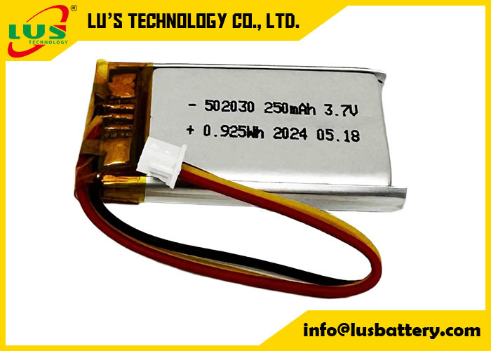 250mAh Lityum Polimer Pil LP502030 3.7V Li Polimer Pil LP502030 3.7V OEM