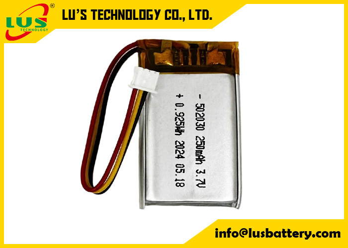 3.7v şarj edilebilir pil 502030 Li Polimer Pil LP502030 3.7V 250mAh ince şarj edilebilir hücre