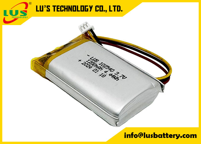 şarj edilebilir lityum polimer pil LP102540 3.7V 1200mAh 4.44Wh 3.7 V Lipo pil OEM