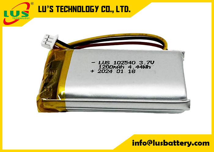 şarj edilebilir lityum polimer pil LP102540 3.7V 1200mAh 4.44Wh 3.7 V Lipo pil OEM