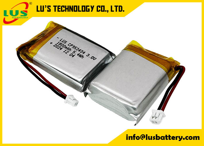 Lityum Mangan Dioksit pil CP952434 Yumuşak paketli lityum pil 1800mah 3,0 voltluk pil