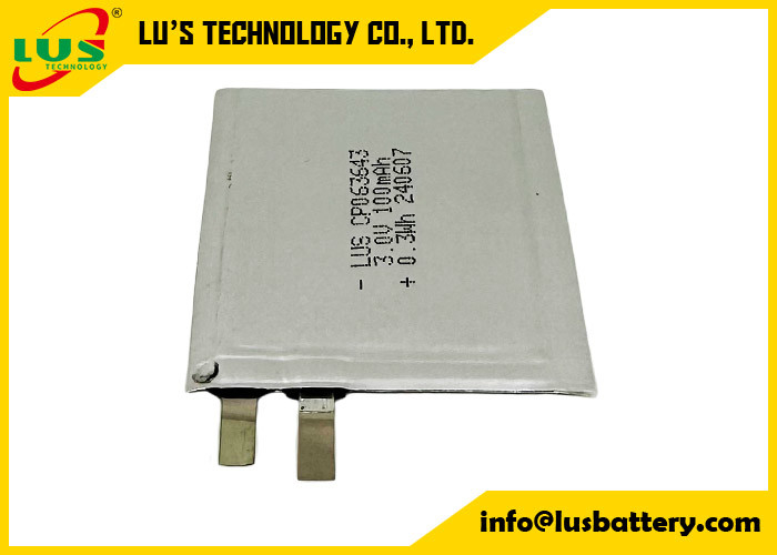 CP063643 3.0 volt 100mAh Küçük lityum pil 3V CP063643 IOT/RFID için ultra ince pil