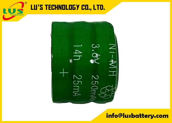 Düğme hücresi (tekrar şarj edilebilir) 250H NiMH 250 mAh 3.6V Ni-MH Tekrar şarj edilebilir Düğme hücresi paketi OEM