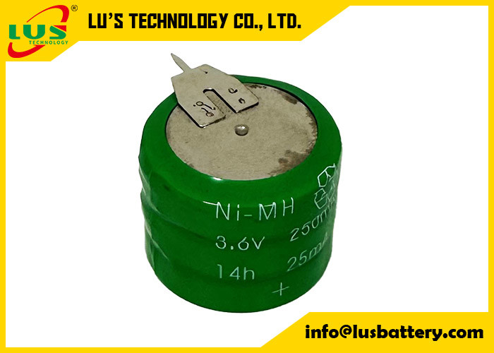 Düğme hücresi (tekrar şarj edilebilir) 250H NiMH 250 mAh 3.6V Ni-MH Tekrar şarj edilebilir Düğme hücresi paketi OEM