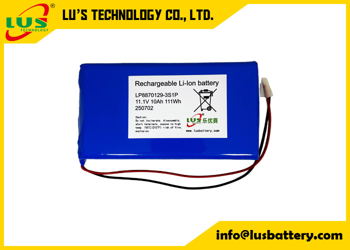 3.7V 10000mAh Lityum Polimer Pil LP8870129 özel 3S1P lipo pil paketi 11.1volt 10AH