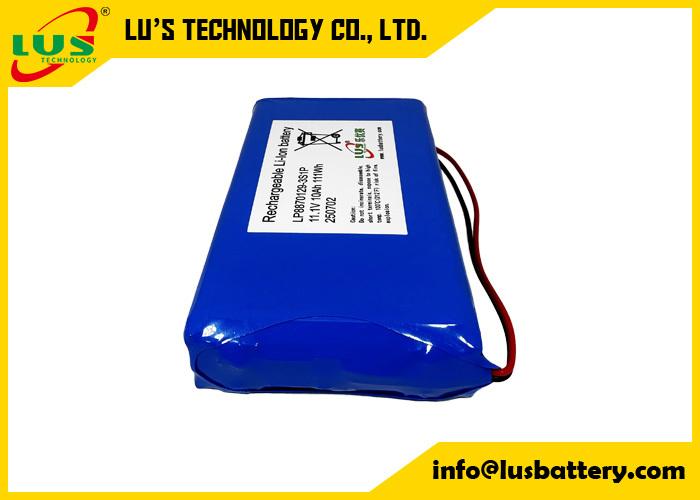 3.7V 10000mAh Lityum Polimer Pil LP8870129 özel 3S1P lipo pil paketi 11.1volt 10AH