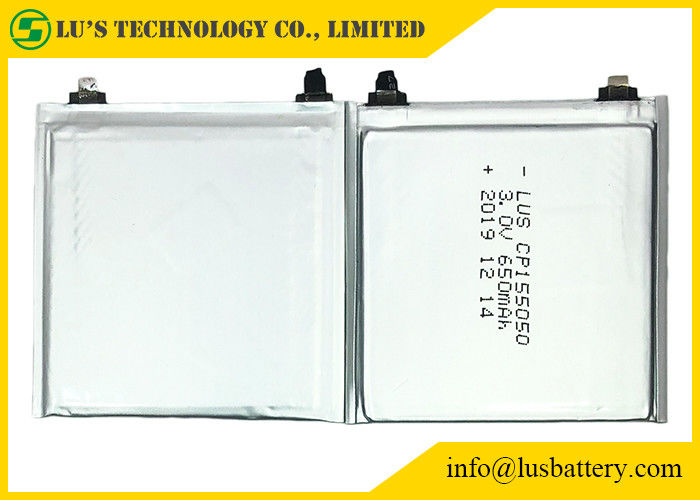 Etiketler için HRL kaplama CP155050 3V 650mah Esnek Lityum Pil