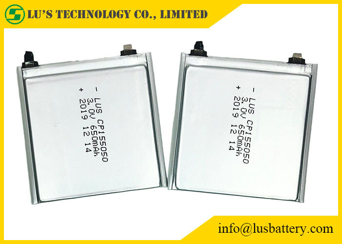 Etiketler için HRL kaplama CP155050 3V 650mah Esnek Lityum Pil