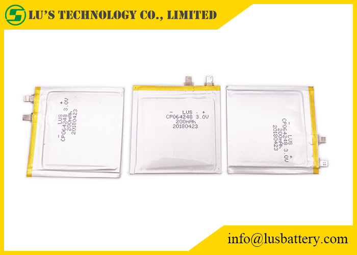 Etiketler için RFID ETC Ultra İnce Lityum Pil 200mah 3.0v CP064248