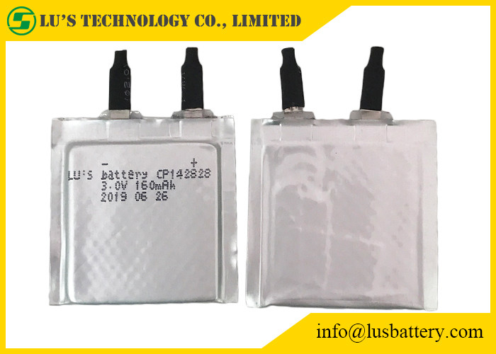 Sensör Ekipmanı İçin Şarj Edilebilir Yumuşak Limno2 Pil 3.0v 160mah CP142828 YOK