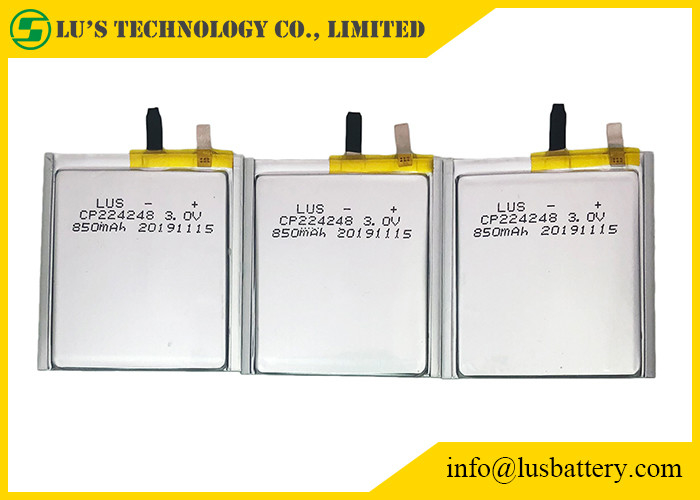 Bluetooth Etiketleri için 3.0v 850mah İnce Hücre Pil LimnO2 CP224248