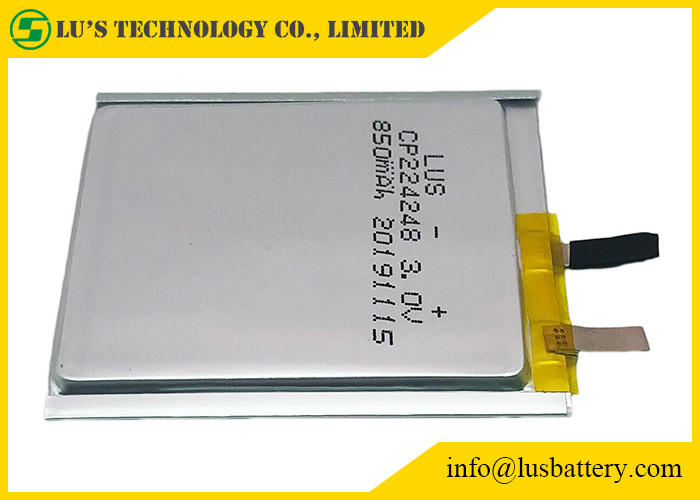Bluetooth Etiketleri için 3.0v 850mah İnce Hücre Pil LimnO2 CP224248