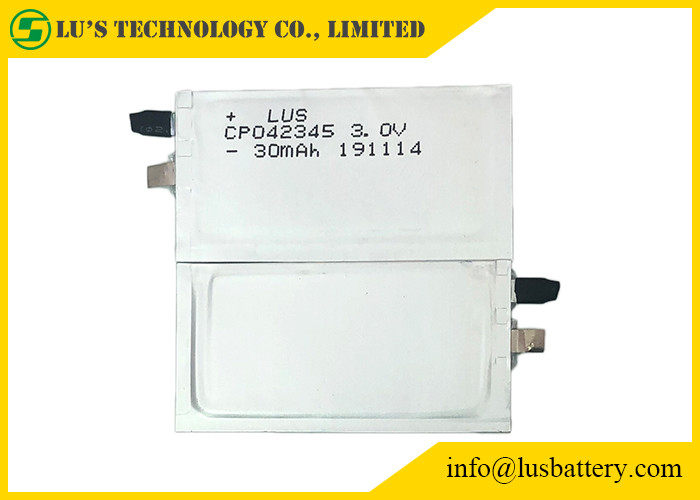 Kredi Kartı için 3V 30mAh Birincil Li Pil RFID Ultra İnce CP042345 UL1642